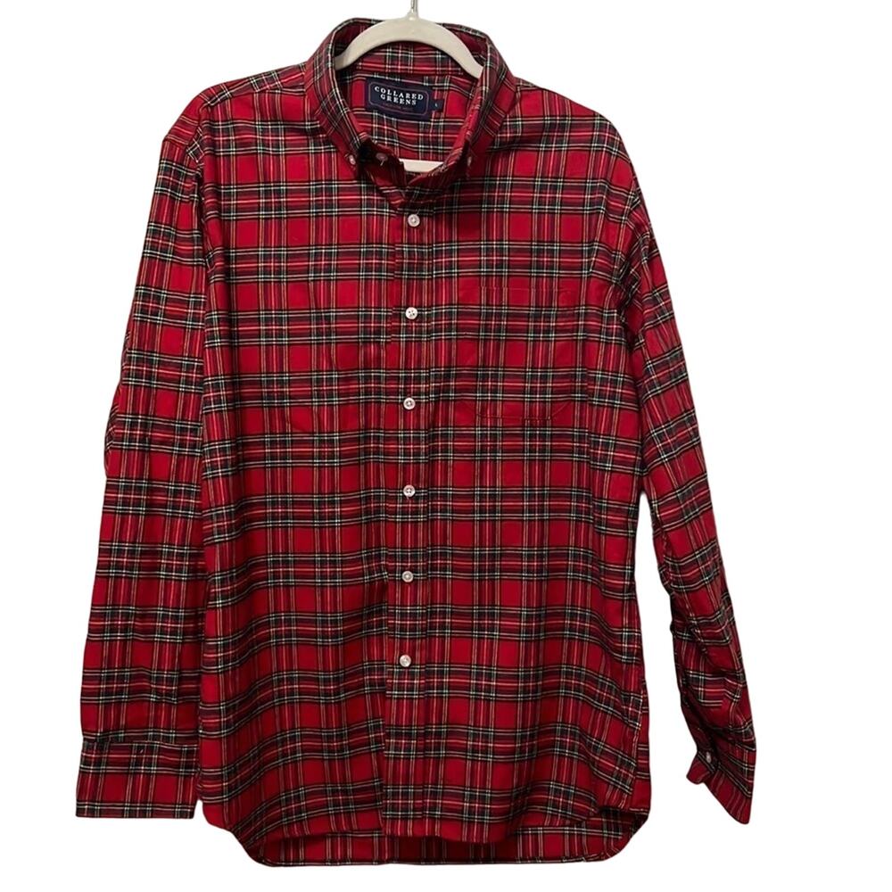 L - Collared Greens - ROLAND: BROOKLINE BUTTON DOWN SHIRT - RED
